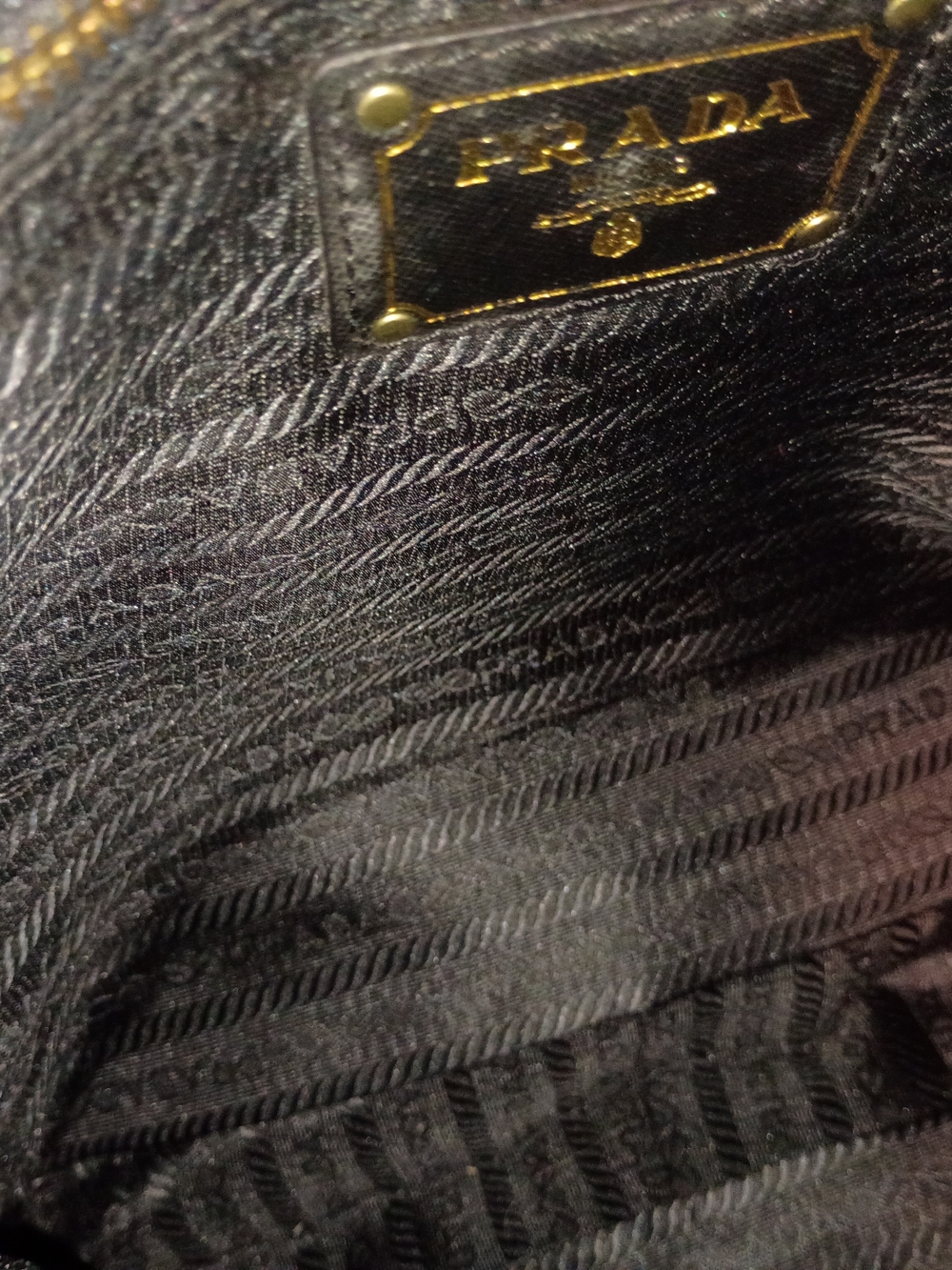 Prada Black Nylon Shoulder Bag with Gold Hardware - Picture 9 of 16